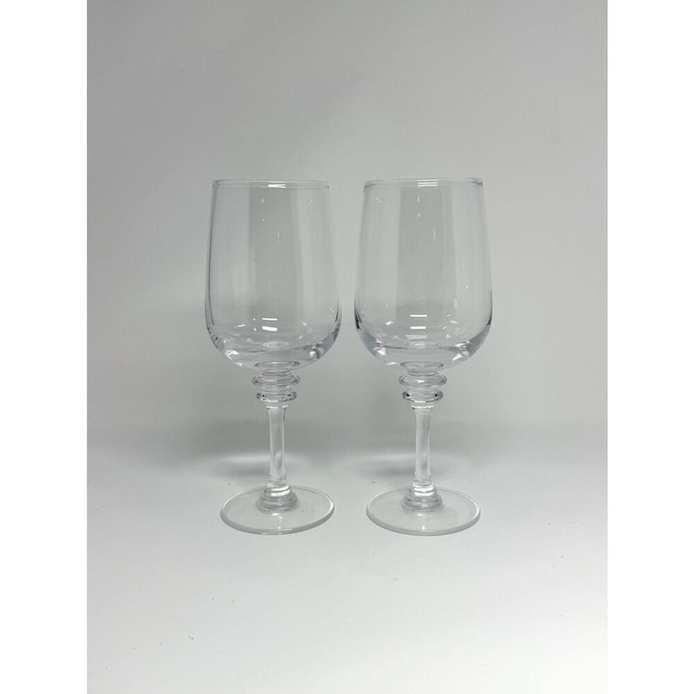 Set of 2 Pottery Barn Claro Stemmed Wine Glasses Goblets